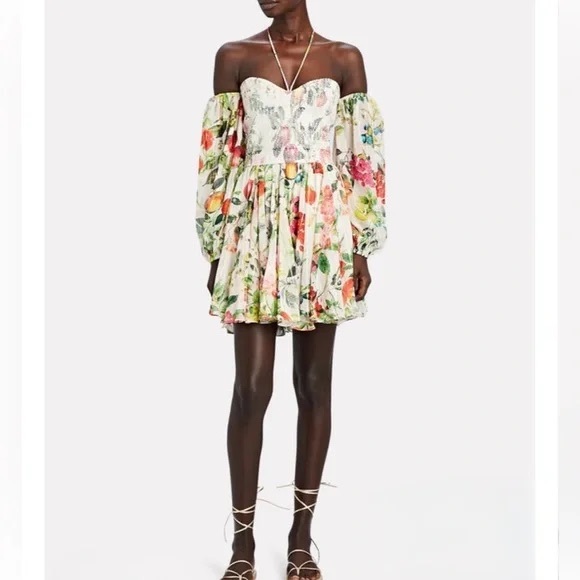 Rococo Sand Floral Off-Shoulder Dress Medium - Picture 3 of 6